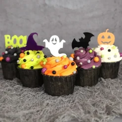 Sweet Stamp Cupcake Topper Pompoen 6st.