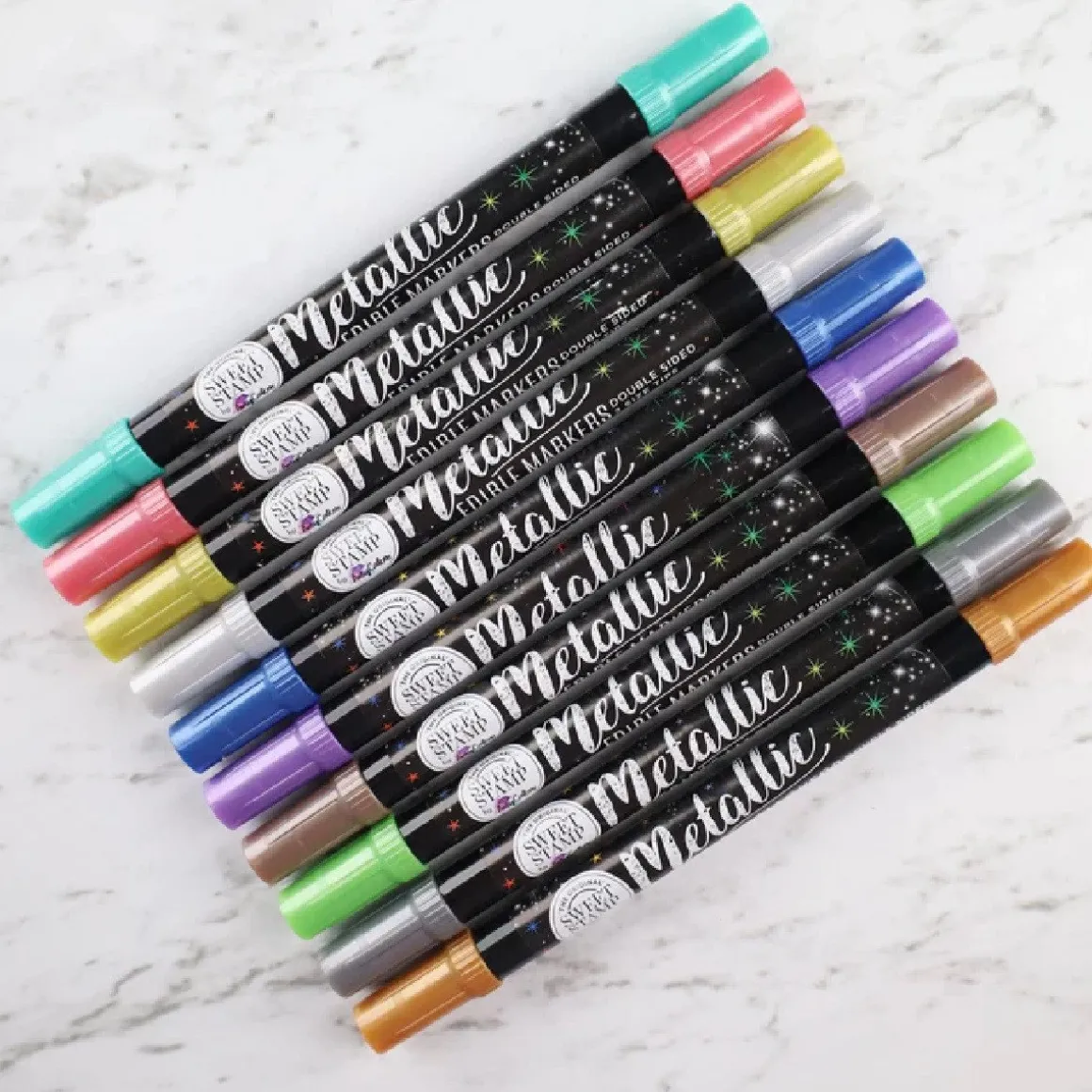 Sweet Stamp Stift Eetbare Inkt Dubbelzijdig Metallic Goud