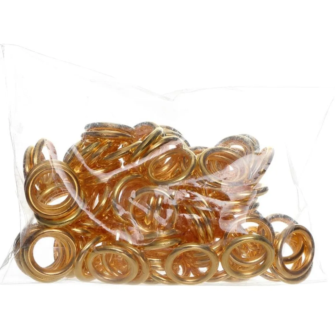 Taartdecoratie Ringen Goud Plastic Ø2cm 100st
