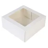 Taartdoos met venster 21x21x9cm. Wit 3st