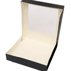 Taartdoos met venster 30x30x6cm. Zwart 50st