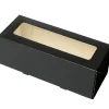 Taartdoos Slof met venster 25x10x9cm. Zwart 50st