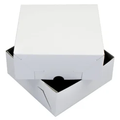 Taartdoos Zwanenhals 20x20x9cm. Wit 10st