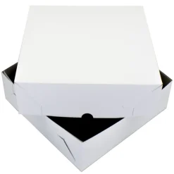 Taartdoos Zwanenhals 30x30x9cm. Wit 50st