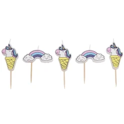 Taartkaarsjes Unicorn & Regenboog**