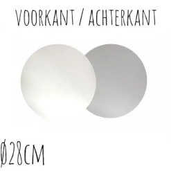 Taartonderzetter Wit / Zilver Ø28cm 10st.