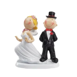 Taarttopper Bruidspaar Op Jurk Staan Komisch Polystone 9cm