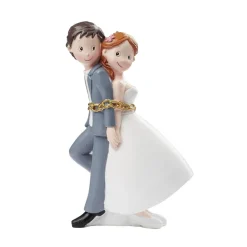 Taarttopper Bruidspaar Vastgeketend Polystone 15cm