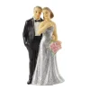 Taarttopper Bruidspaar Zilver Polystone 10cm**