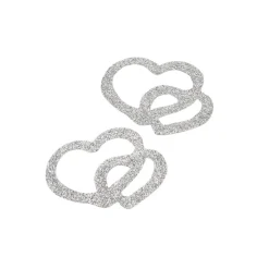 Taarttopper Harten Kunststof Zilver 4cm 10st