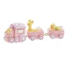 Taarttopper Treintje Roze Polystone 9x2,5cm