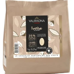 Valrhona Chocolade Druppels Wit Ivoire (35%) 1kg
