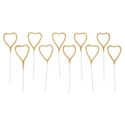 Vuurwerk Sterretjes Hartvorm Goud 10st.